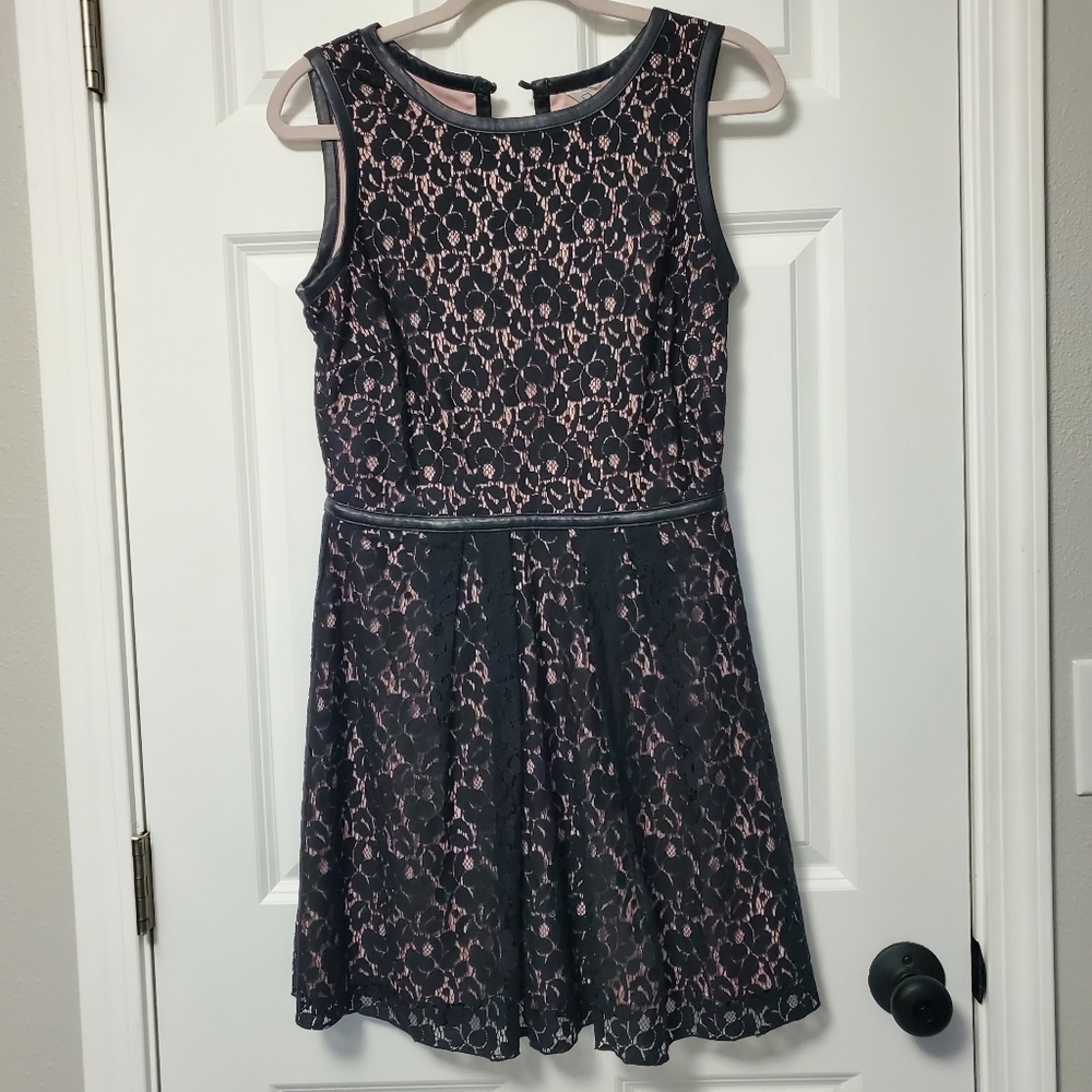 Speechless Black Lace Blush Pink A-Line Dress Juniors 11 NWT Homecoming Prom